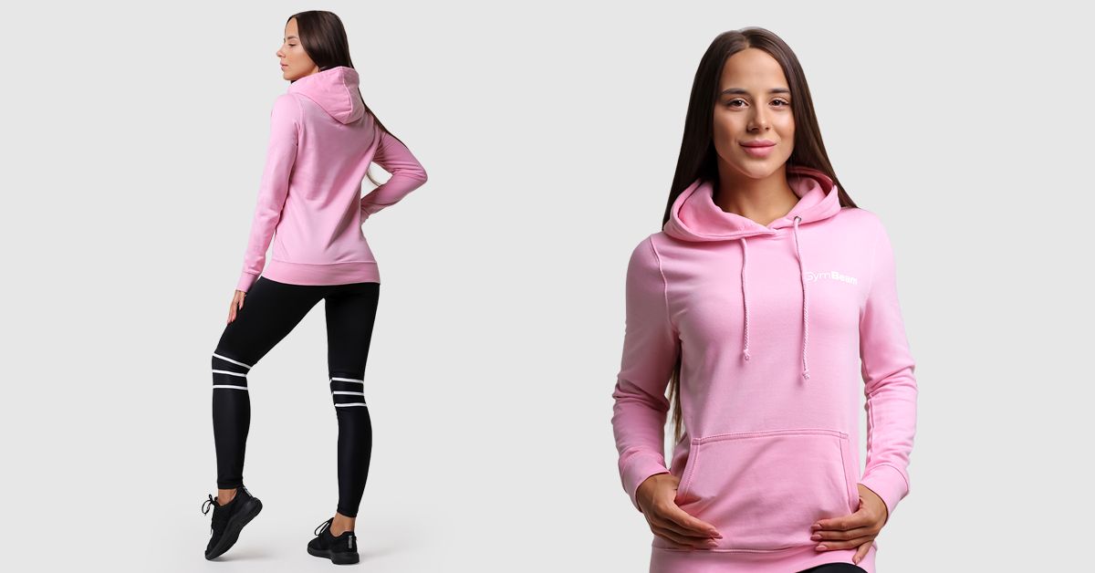 PRO Hoodie Baby Pink női pulóver - (XS) - GymBeam